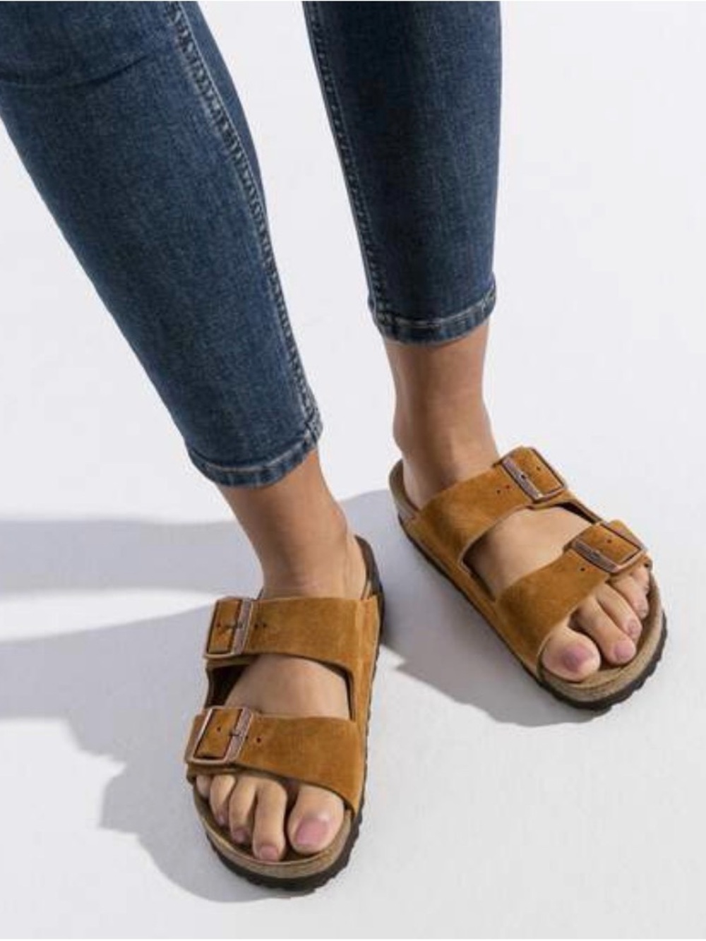 Birkenstock Mink Arizona Soft Footbed Suede Leather 39